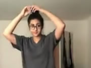 인도 안경 소녀 스트립 자위행위